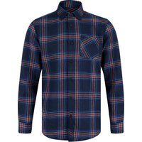 Shirts Aberavon Yarn Dyed Checked Cotton Flannel Shirt in Pageant Blue