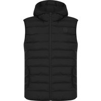Coats Jackets Dallon Quilted Puffer Gilet with Hood in Jet Black