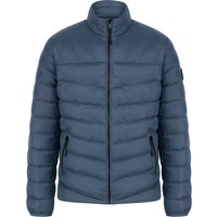 Coats Jackets Eastwood Funnel Neck Quilted Puffer Jacket with Fleece Lined Collar in Slate Blue