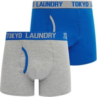 Mens Underwear Budworth Pack Boxer Shorts Set in Light Grey Marl Jet Blue