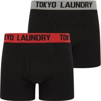 Mens Underwear Marthem Pack Boxer Shorts Set in Light Grey Marl Poppy Red