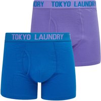 Mens Underwear Whiston Pack Boxer Shorts Set in Dahlia Purple Nebulas Blue