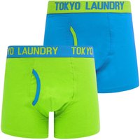 Mens Underwear Decan Pack Boxer Shorts Set in Diva Blue Titanite