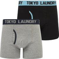 Mens Underwear Wilton Pack Boxer Shorts Set in Blue Bell Sky Captain Navy
