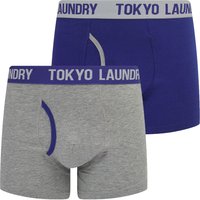 Mens Underwear Westhorpe Pack Boxer Shorts Set in Light Grey Marl Spectrum Blue