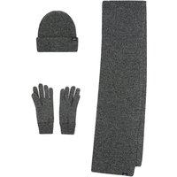 Accessory Ovie Matching Rib Knit Hat, Scarf and Gloves Set in Black One Size