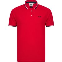 Polo Shirts Sonik Cotton Pique Polo Shirt with Tipping in Tokyo Red