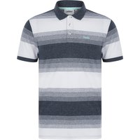 Polo Shirts Soarer Striped Cotton Rich Short Sleeve Jersey Polo Shirt in Sky Captain Navy