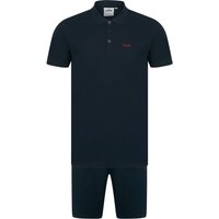 Polo Shirt Jogger Shorts Set Andrius Cotton Pique Polo Shirt and Jogger Shorts Set in Sky Captain Navy