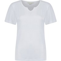Shirts Calandra Plain % Cotton Notch Neck Shirt in Optic White – Amara Reya