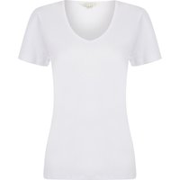 Shirts Viola Plain % Cotton Scoop V-Neck Shirt in Optic White – Amara Reya