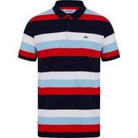 Polo Shirts Rural Yarn Dyed Striped Cotton Pique Polo Shirt in Chinese Red – Le Shark
