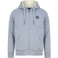 Hoodies Sweatshirts Billsburg Chunky Zip Through Borg Lined Fleece Hoodie in Light Grey Marl