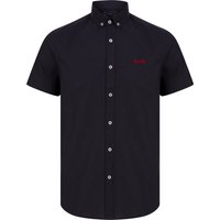 Shirts Tiberius Short Sleeve Oxford Cotton Shirt in Navy Shirts Tiberius Short Sleeve Oxford Cotton Shirt in Navy