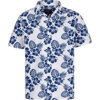 Shirts Chambal Floral Print Short Sleeve Open Collar Hawaiian Shirt in Bright White