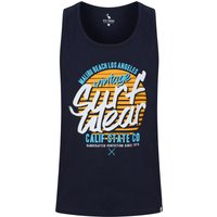 Vests Surf Wear Motif Print Cotton Vest Top in Sky Captain Navy – South Shore