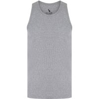 Vests Calvin Cotton Ribbed Plain Vest Top in Light Grey Marl – South Shore