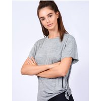 Shirts Matella Tie Side Sports Top in Mid Grey Marl Active