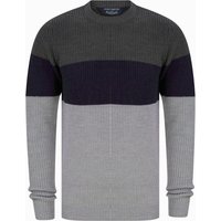Jumpers Levy Tri-Colour Block Crew Neck Soft Knitted Jumper in Dark Grey Marl – Kensington Eastside Jumpers Levy Tri-Colour Block Crew Neck Soft Knitted Jumper in Dark Grey Marl – Kensington Eastside