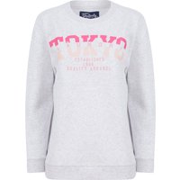 Hoodies Sweatshirts Shardae Motif Cotton Blend Fleece Sweatshirt in Ice Grey Marl – L
