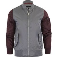 Coats Jackets Helsingborg Bomber Jacket with Raglan Sleeves in Grey Burgundy