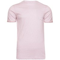 Shirts Jerry Triple Line Print Crew Neck Shirt With Pocket in Pink