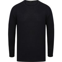 Jumpers West Cotton Crew Neck Textured Jumper in Dark Navy – Dissident