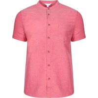 Shirts Clayton Granddad Collar Button Up Shirt in Red