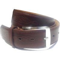 Accessory Mens Kurt Aztec Leather Belt in Brown X ” – “