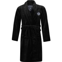 Dressing Gown Men’s Alps Soft Fleece Dressing Gown with Tie Belt in Black