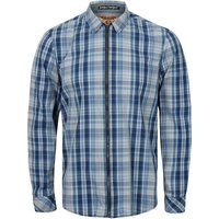 Shirts Vierra Zip Through Cotton Check Shirt In Estate Blue