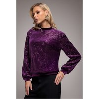 Sequin Velvet Jumper – Magenta by Goddiva