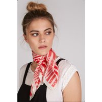 Toots Square Red & Cream Silk Scarf Toots Square Red & Cream Silk Scarf