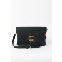 Louche Sophia Double Flap Crossbody Bag Black