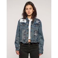 Vintage Patched Denim Jacket in Blue Vintage Patched Denim Jacket in Blue