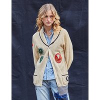 Vintage Inter-Service Club Bowls Cardigan in Beige