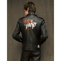Born Saint Leather Biker Jacket in Black Born Saint Leather Biker Jacket in Black