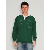‘Love Will Tear Us Apart’ Rugby Shirt in Green ‘Love Will Tear Us Apart’ Rugby Shirt in Green
