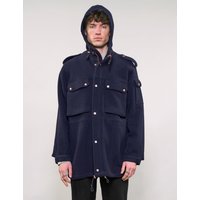 IMMORTAL Hooded Parka – Navy Waffle Texture