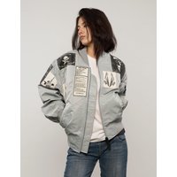 MA- Light Weight Patched Bomber Jacket in Grey MA- Light Weight Patched Bomber Jacket in Grey