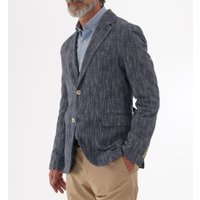 Circolo Light Blue Herringbone Stretch Blazer