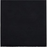 Emporio Armani Embroidered Tone-on-Tone Eagles Scarf – Black One Size