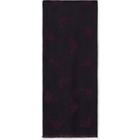 Emporio Armani Embroidered Logo Scarf – Nero One Size