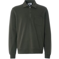 YMC Sugden Cotton Loopback Zip Sweatshirt – Dark Olive