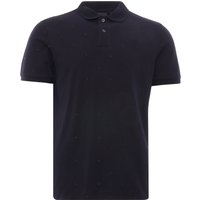 Emporio Armani All-Over Micro-Eagle Embroidery Stretch Piqué Polo Shirt – Navy