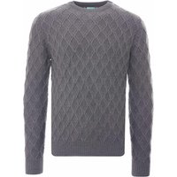 None Of The Above Diamond Textured Jumper – Mid Grey