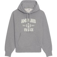 AMI Logo-Print Hoodie – Heather Grey