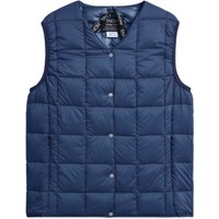 Taion V-Neck Button Inner Down Vest – Dark Blue