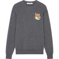 Maison Kitsune Mini Fox Head Intarsia Comfort Jumper – Dark Grey