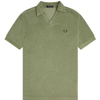 Fred Perry Open Collar Towelling Polo Shirt – Olive Mint